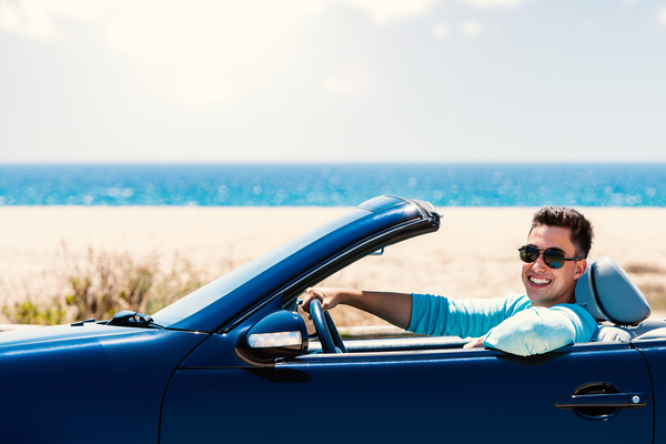 Guy in a covertible